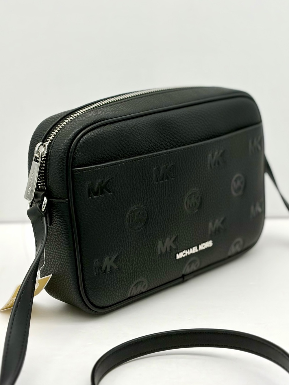 Michael Kors Black Jet Set Travel Large Logo Debossed Camera Crossbody Bag - Picture 6 of 16